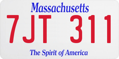 MA license plate 7JT311