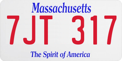 MA license plate 7JT317