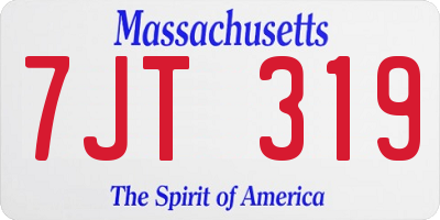 MA license plate 7JT319