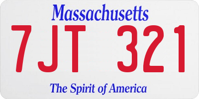 MA license plate 7JT321