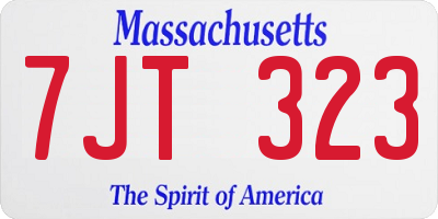 MA license plate 7JT323