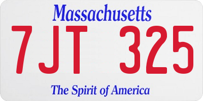 MA license plate 7JT325
