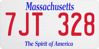 MA license plate 7JT328