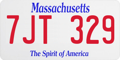MA license plate 7JT329