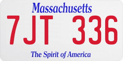 MA license plate 7JT336