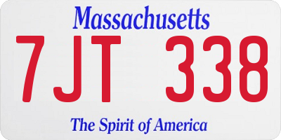 MA license plate 7JT338