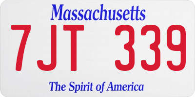 MA license plate 7JT339