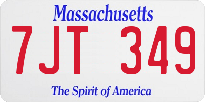 MA license plate 7JT349
