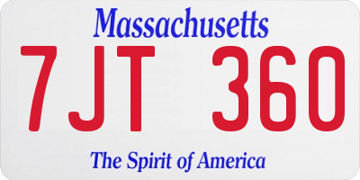 MA license plate 7JT360
