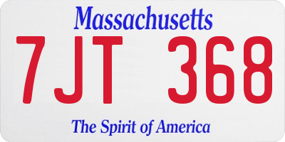 MA license plate 7JT368