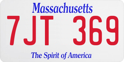 MA license plate 7JT369