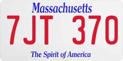 MA license plate 7JT370