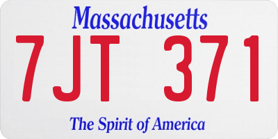 MA license plate 7JT371