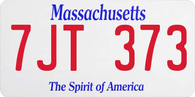 MA license plate 7JT373
