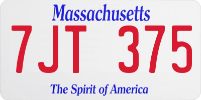 MA license plate 7JT375