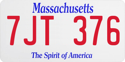 MA license plate 7JT376