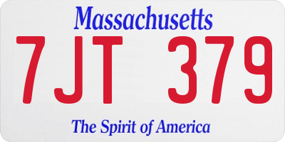 MA license plate 7JT379