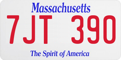 MA license plate 7JT390