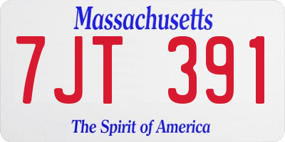 MA license plate 7JT391