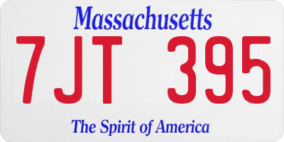 MA license plate 7JT395