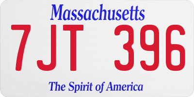MA license plate 7JT396