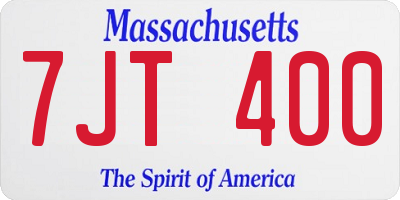 MA license plate 7JT400