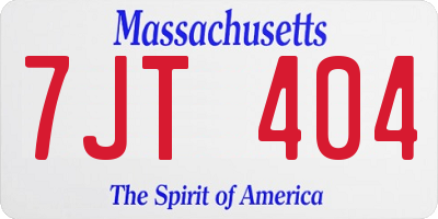 MA license plate 7JT404