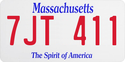 MA license plate 7JT411