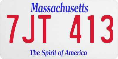 MA license plate 7JT413