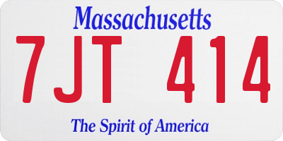 MA license plate 7JT414