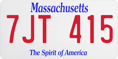 MA license plate 7JT415