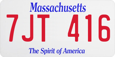 MA license plate 7JT416