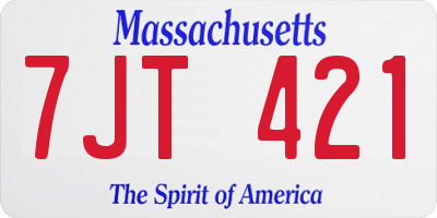 MA license plate 7JT421