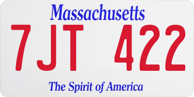 MA license plate 7JT422