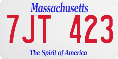 MA license plate 7JT423