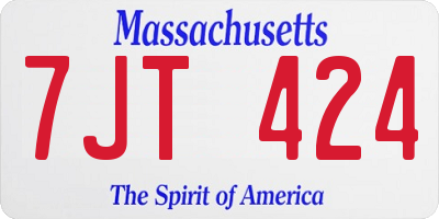 MA license plate 7JT424