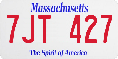 MA license plate 7JT427