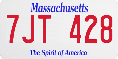MA license plate 7JT428