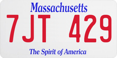MA license plate 7JT429