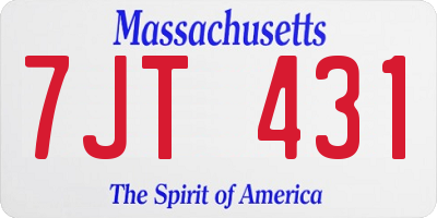 MA license plate 7JT431