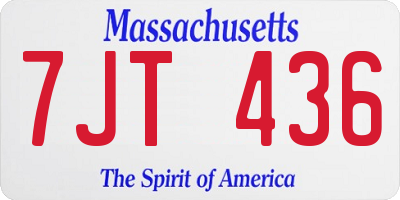MA license plate 7JT436
