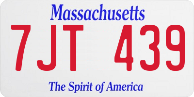 MA license plate 7JT439
