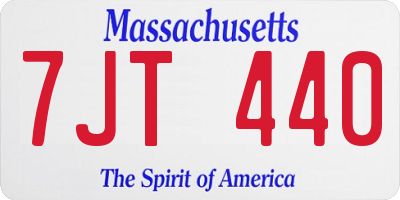 MA license plate 7JT440