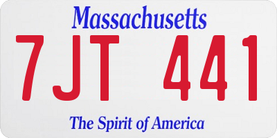 MA license plate 7JT441