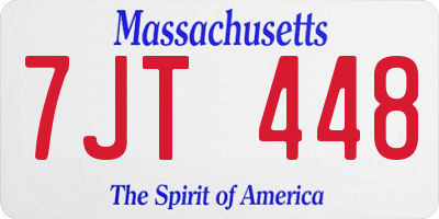 MA license plate 7JT448