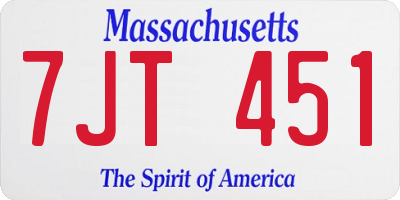 MA license plate 7JT451