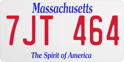 MA license plate 7JT464