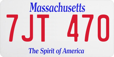 MA license plate 7JT470