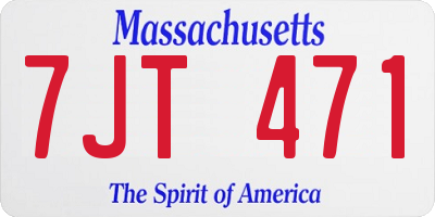 MA license plate 7JT471