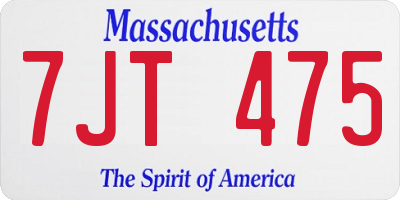 MA license plate 7JT475